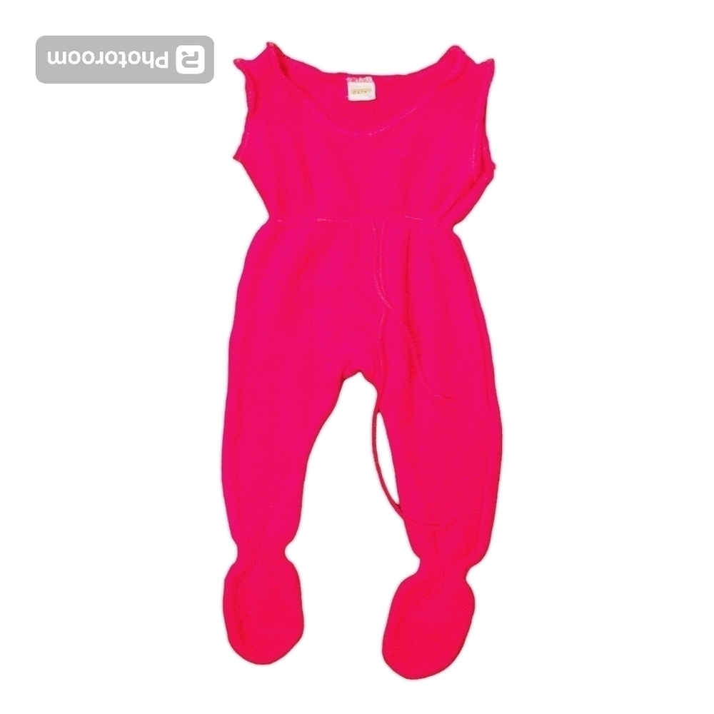 Vintage German Pflegeleicht Baby One Piece Red Footed Romper